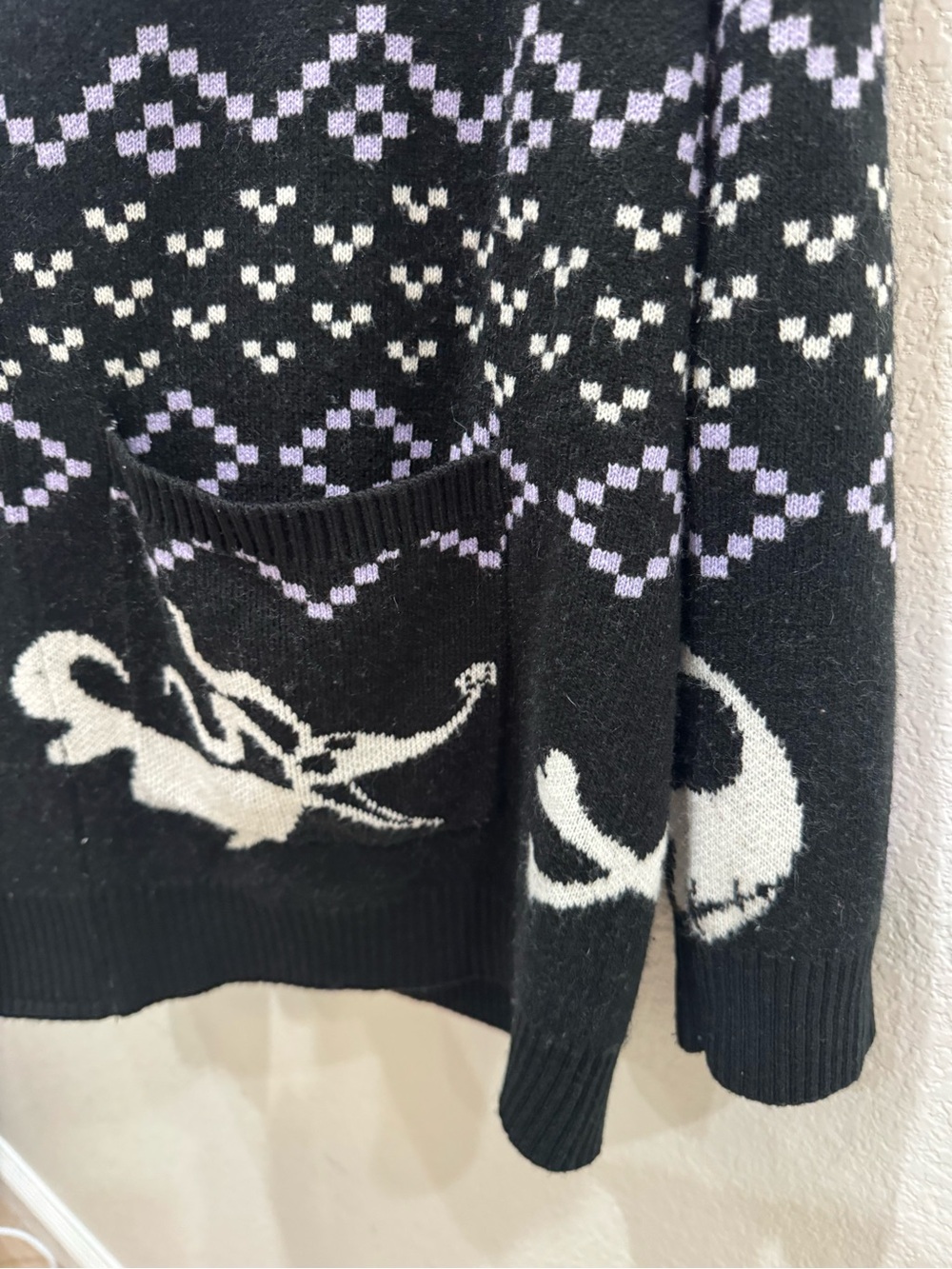 Disney Nightmare Before Christmas Hooded Cardigan Sherpa XL Halloween Goth - Picture 5 of 8